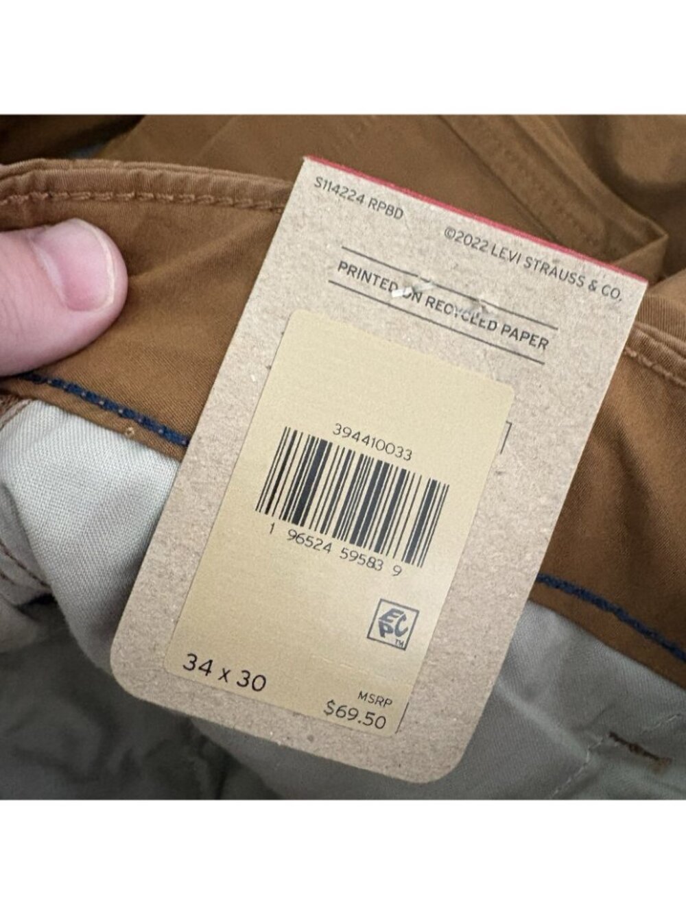Levi’s Men Size 34x30 Brown Stretch Casual Chino XX Cargo Taper Pants NWT - Picture 13 of 13